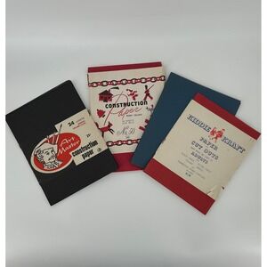 Vintage Construction Paper Lot Art Master Kiddie Kraft Mid Century Craft Pads